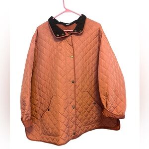 Woman’s plus size 3X Lands End Quilted Spring Barn coat Chore coat clay color